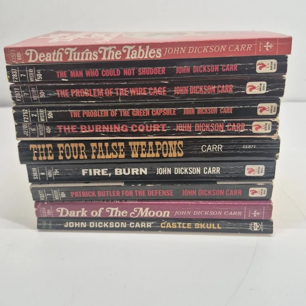 Lot of 10 Vintage John Dickson Carr PB Gothic Suspense Mystery Books